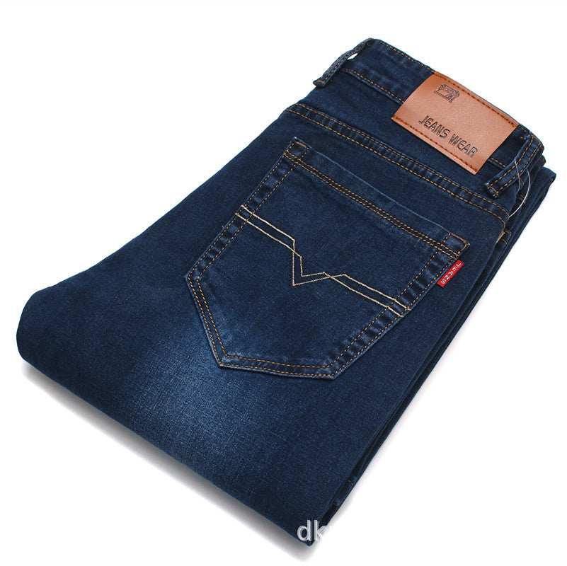 Jeans men's spring and autumn new men's slim-fitting small straight casual stretch jeans men's business trousers men's pants