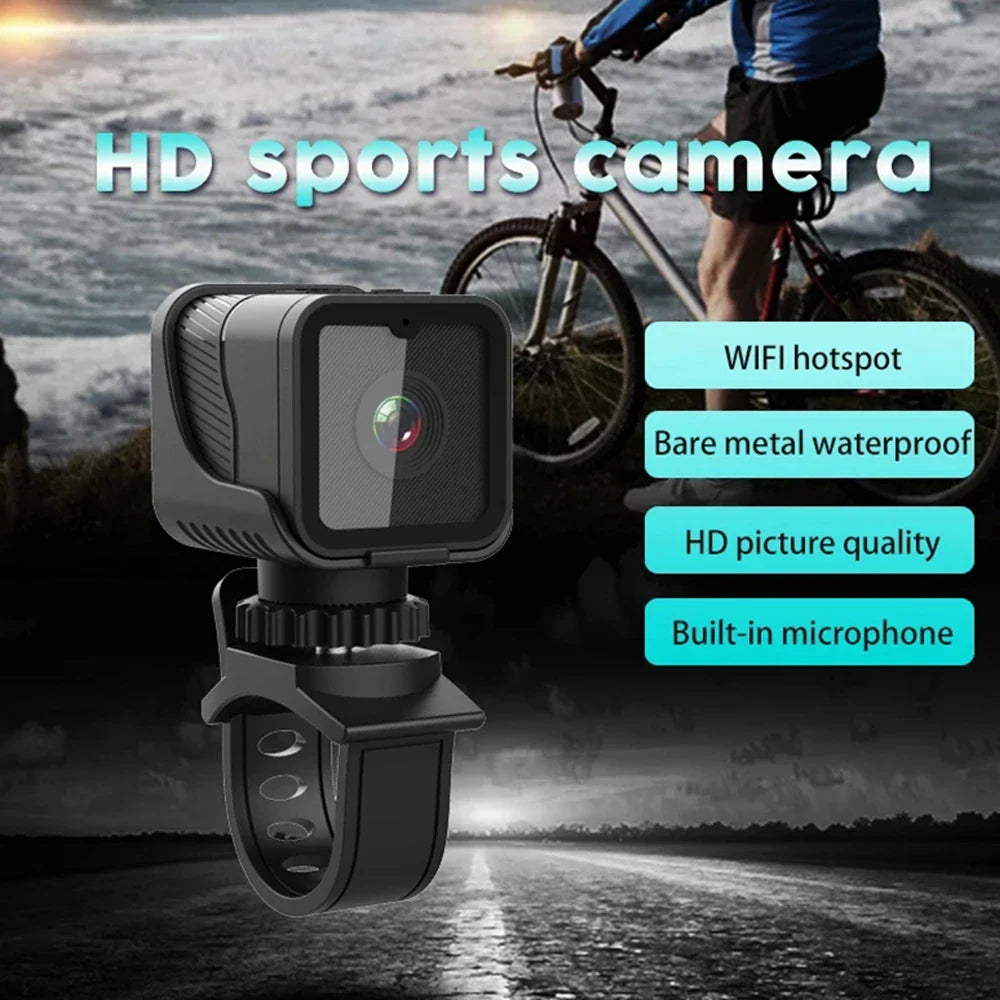NNEOBA Portable WiFi Waterproof Sports Mini Camera (1080P HD)