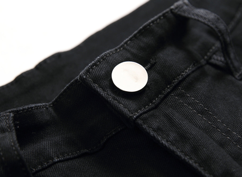 Black jeans men 2022 new elastic ripped men Denim Foreign Trade men's jeans long men jeans