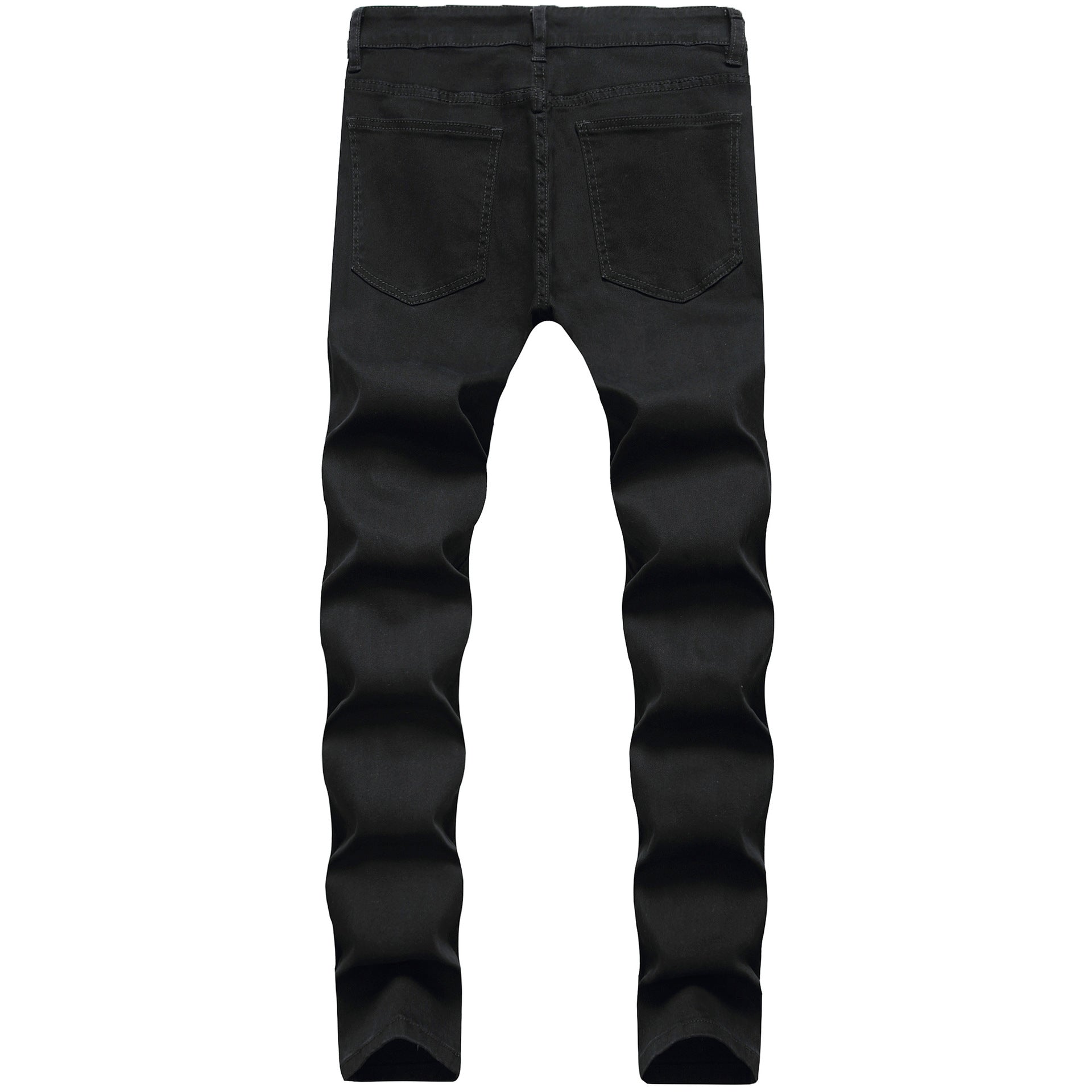 2025 black jeans men's stretch new men's jeans trendy ripped black jeans trendy cross-border men's pants