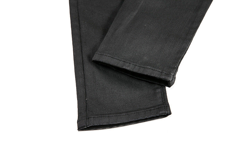 Retro wax pants three-dimensional straight fit trendy men's jeans INS men's and women's jeans