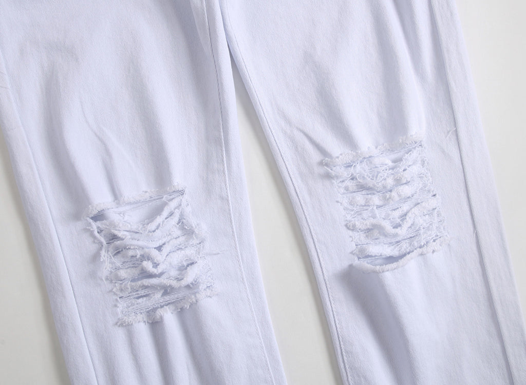 2017 New slim fit men's jeans brand ripped jeans straight men's pants pants wholesale 18