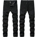 Black jeans men's 2025 new men's jeans fashionable paint men's tapered trousers stretch slim fit men's pants foreign trade