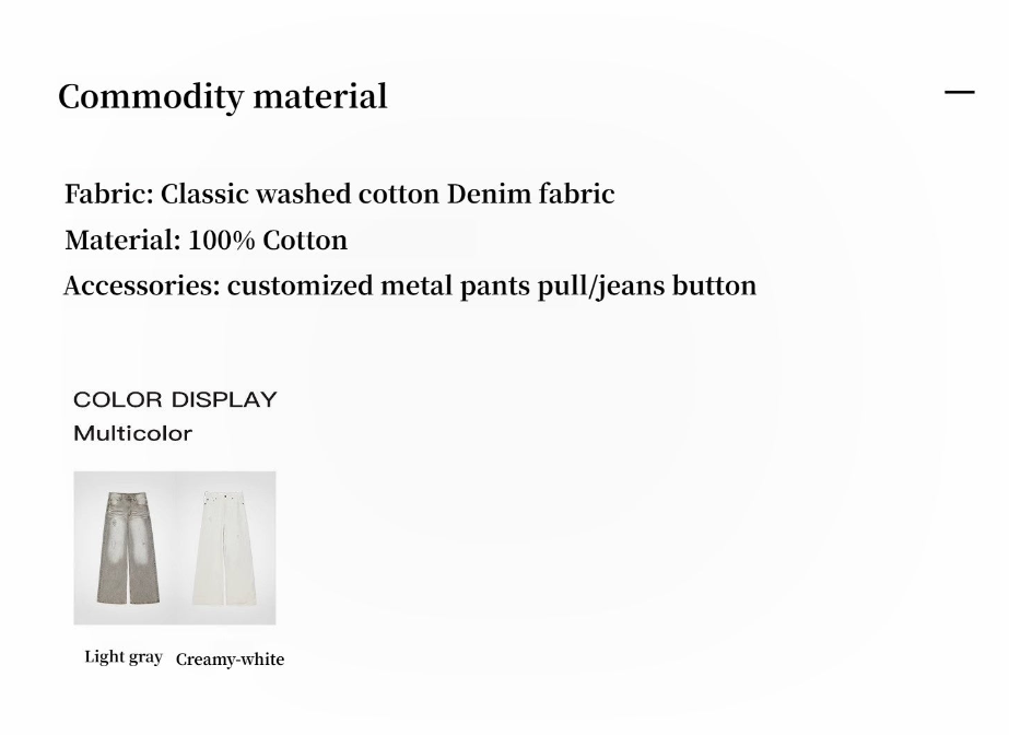 "Adolescent" Retro Street Style Heavy-Wash Low-Waist Straight-Leg Wide-Leg Versatile Light-Wash Jeans