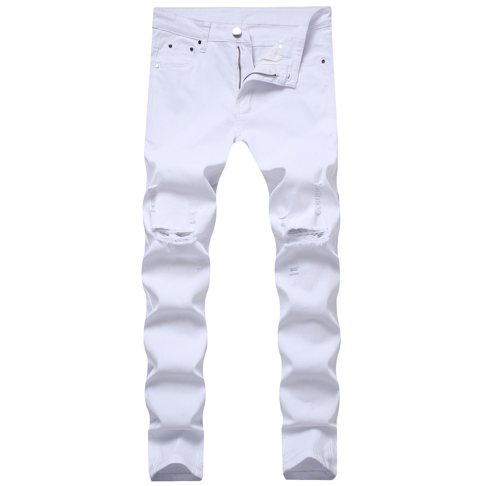 Cross-border new arrival Street Men's ripped jeans men's Korean-style high street personality design men's jeans