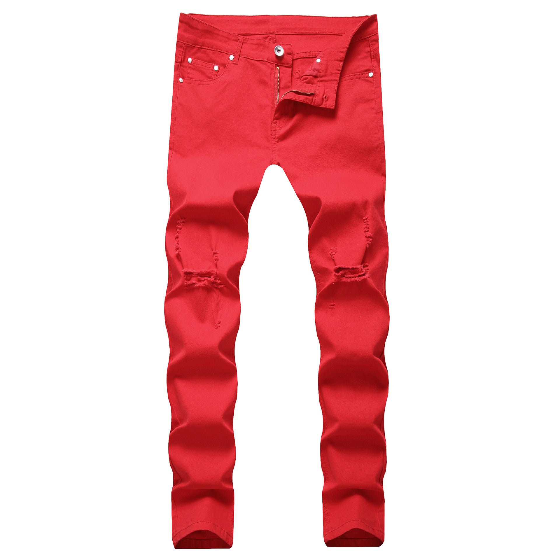 Cross-border new arrival Street Men's ripped jeans men's Korean-style high street personality design men's jeans