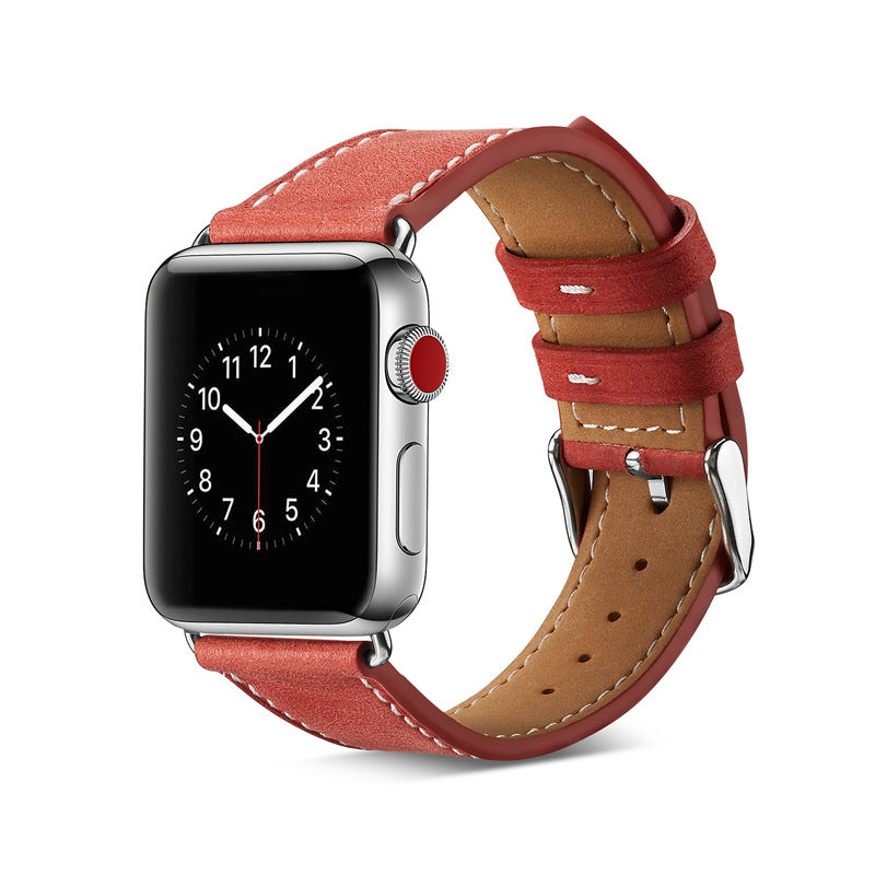 Suitable for Apple Watch plain top layer cowhide Watch strap iwatch smart cow leather Watch strap Apple strap