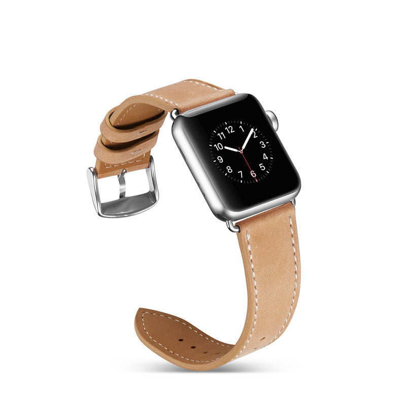 Suitable for Apple Watch plain top layer cowhide Watch strap iwatch smart cow leather Watch strap Apple strap