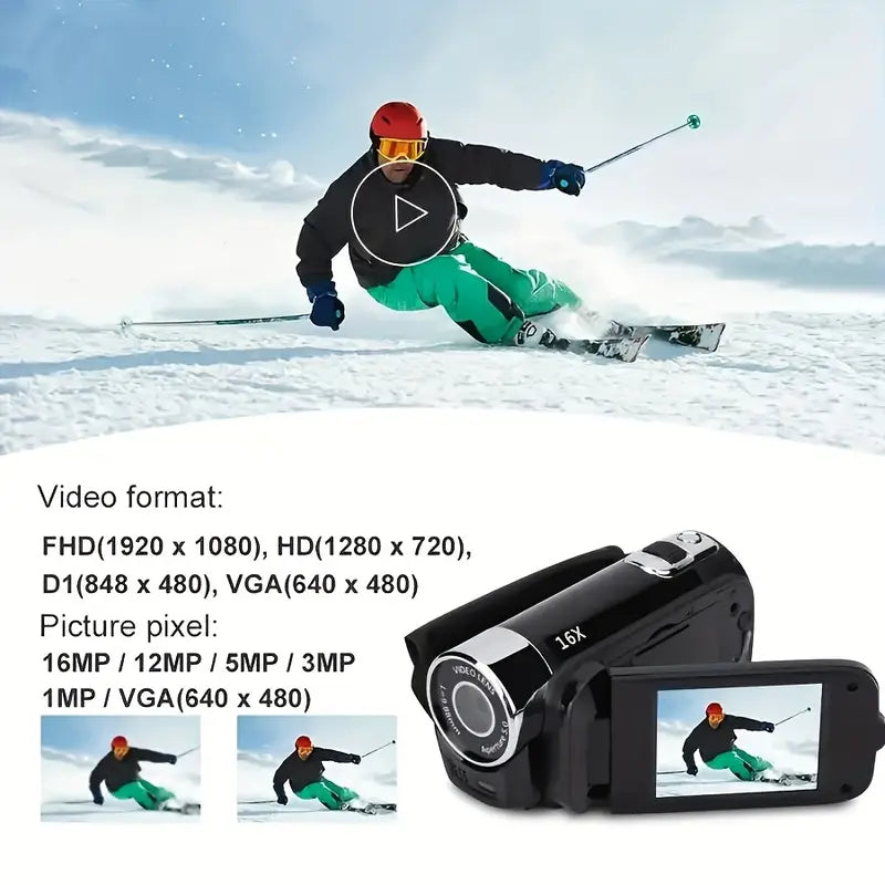 NNETM Black 270° Rotating LED Flip Screen Camera