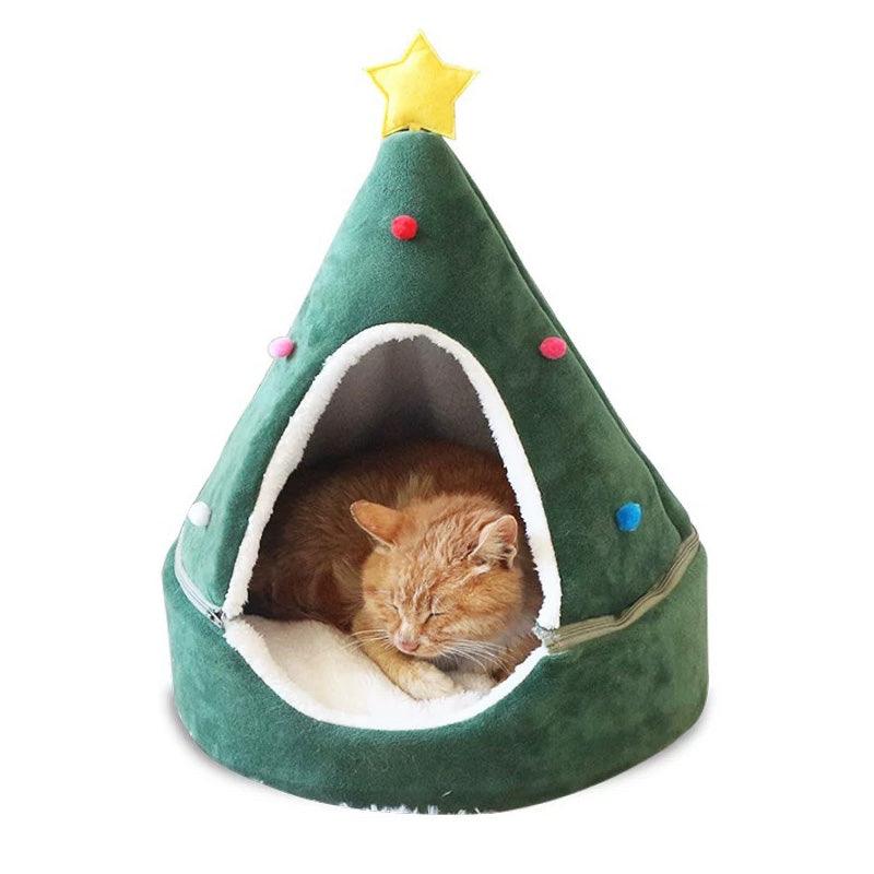 Winter Wonderland Christmas Tree Pet Bed - Cozy Nest For Cats And Dogs