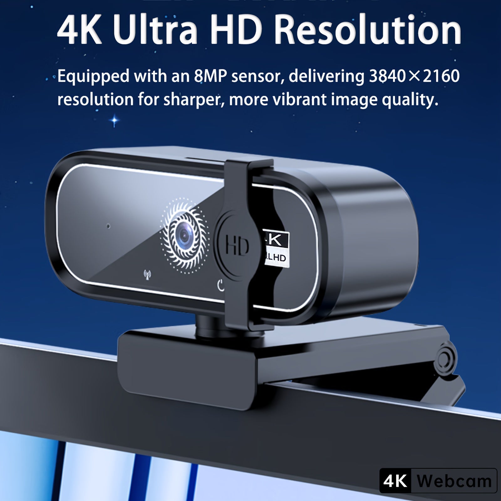 Webcam with Auto-Focus & Privacy (4K Ultra HD USB)