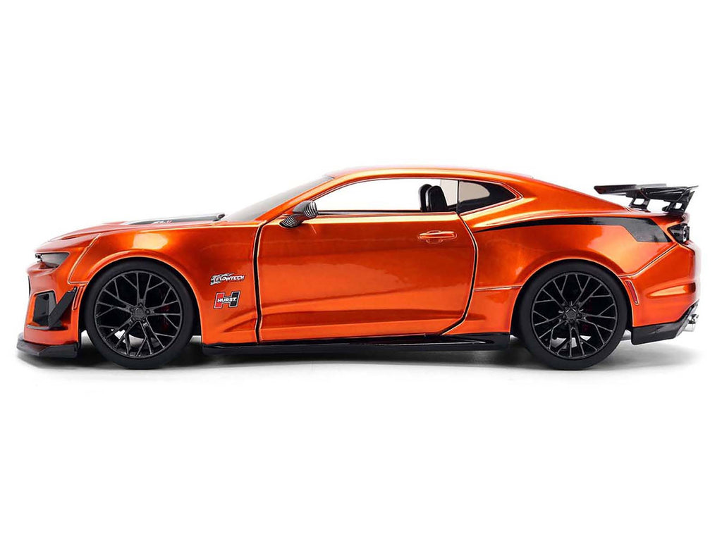 2024 Chevrolet Camaro ZL1 1LE Orange Metallic with Black Stripes "Bigtime Muscle" Series 1/24 Diecast Model Car by Jada