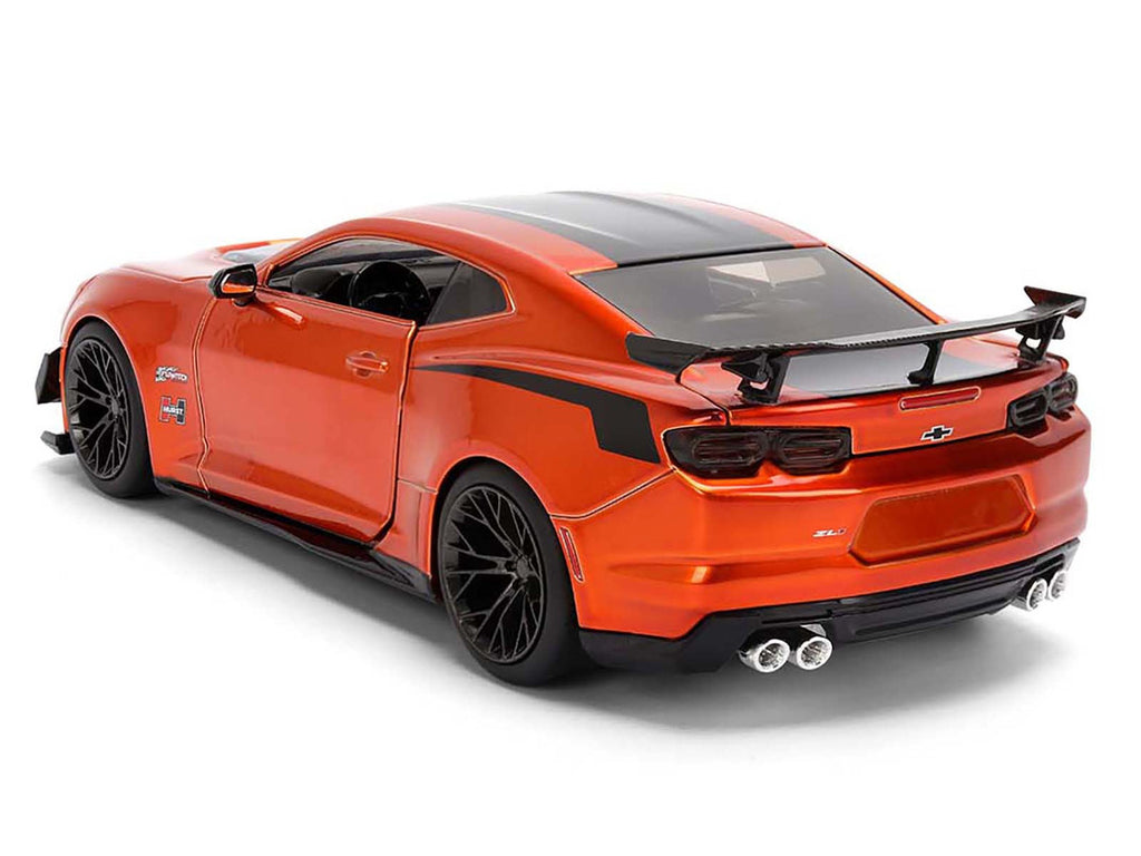 2024 Chevrolet Camaro ZL1 1LE Orange Metallic with Black Stripes "Bigtime Muscle" Series 1/24 Diecast Model Car by Jada