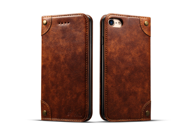 Suitable for iphone7 book imitation leather flip wallet leather case Business iphone 7Plus phone case