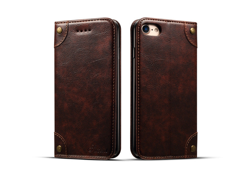 Applicable to iphone8 retro book leather flip wallet iphone 8Plus card mobile phone case