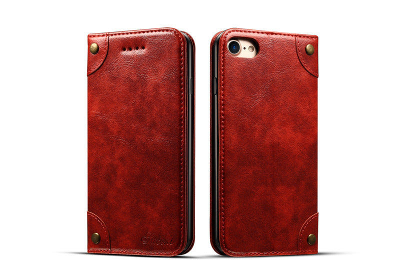 Applicable to iphone8 retro book leather flip wallet iphone 8Plus card mobile phone case