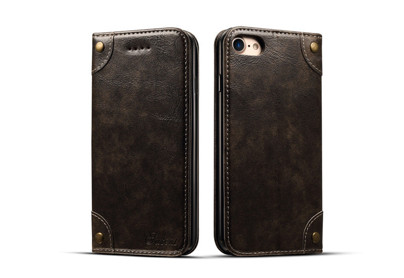 Suitable for iphone7 book imitation leather flip wallet leather case Business iphone 7Plus phone case