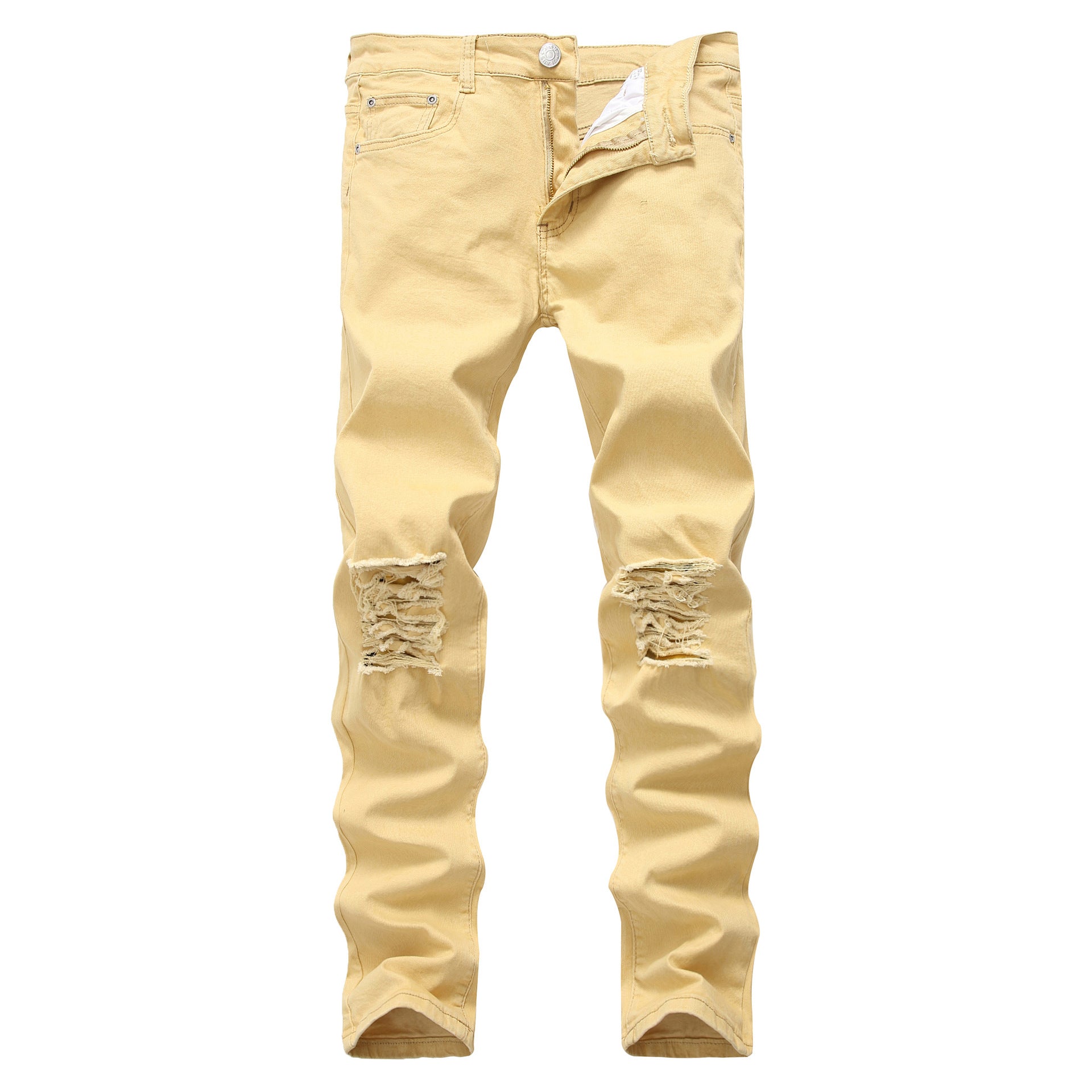 European and American high street style ripped Jeans Destroyed men Jeans skinny stretch men's and women's Jeans