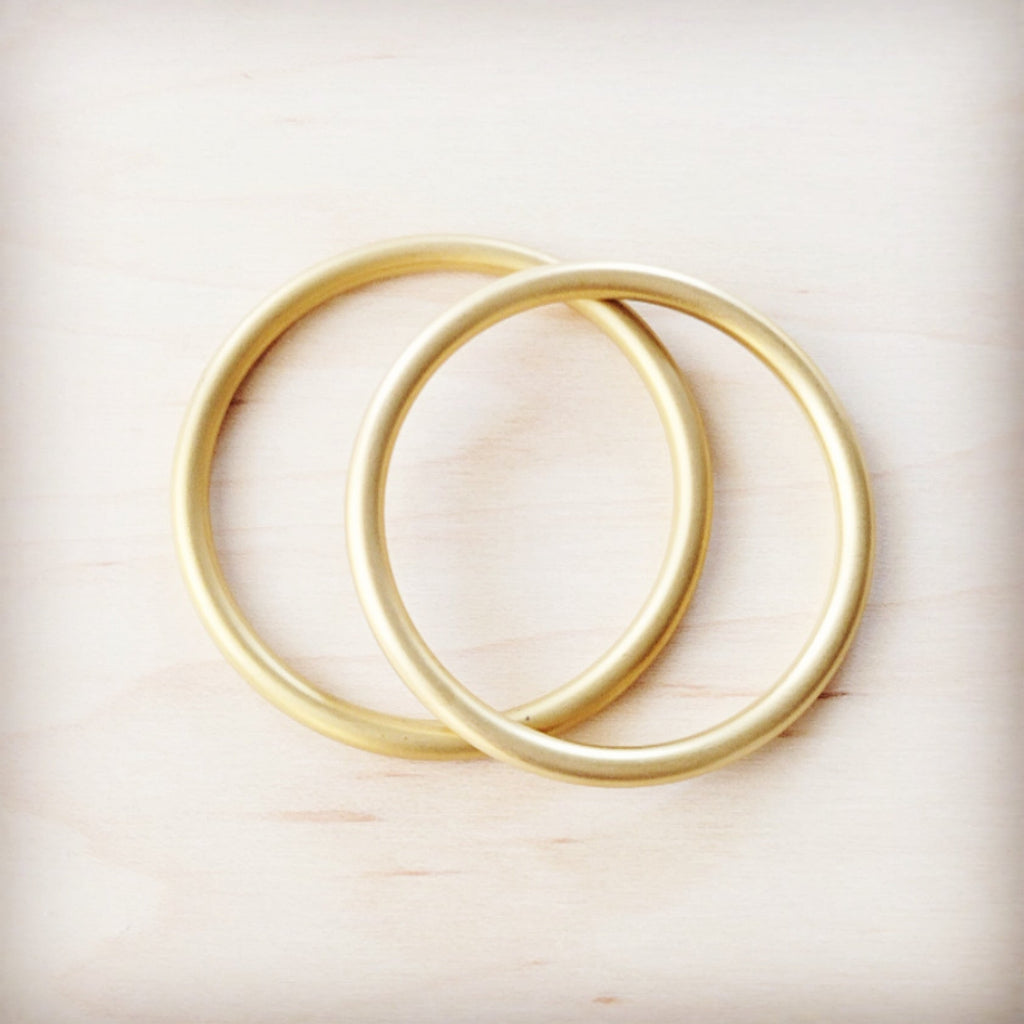 Refined Matte Gold Contour Bangles 811k