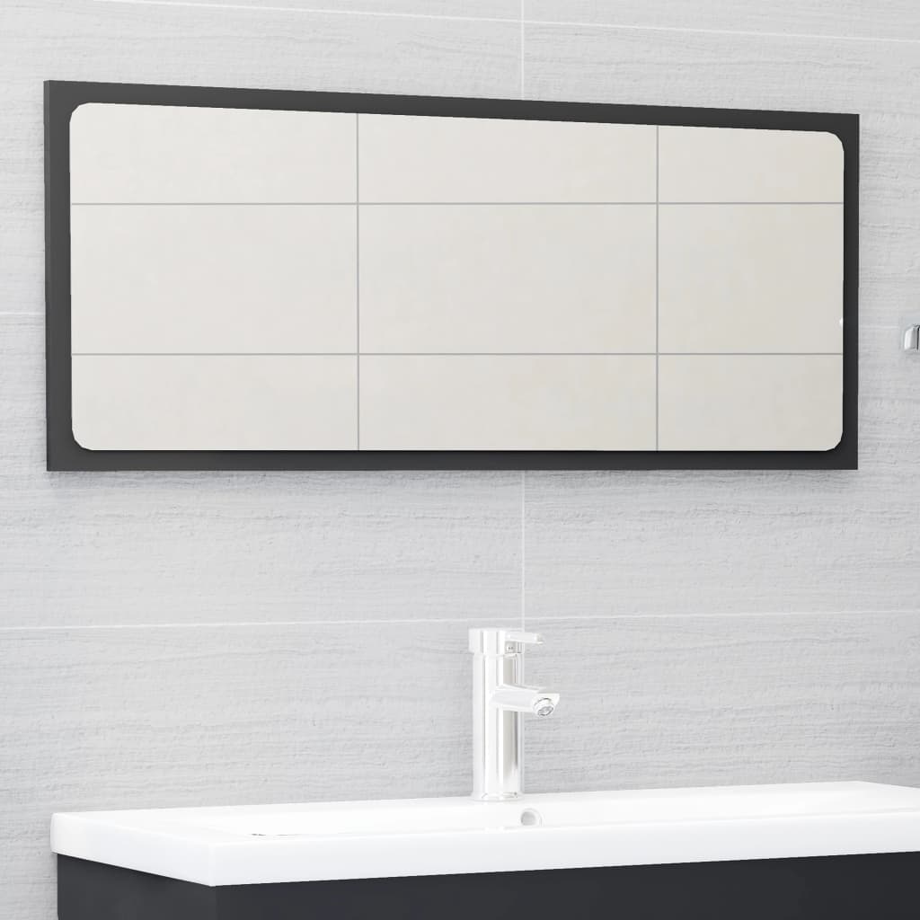 NNEVL 2 Piece Bathroom Furniture Set Grey Chipboard