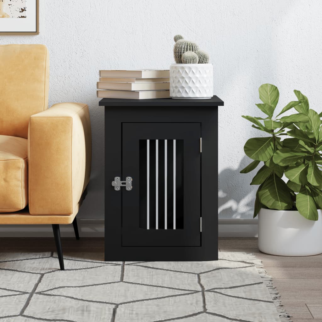 NNEVL Dog Crate Furniture Black 45x62x59 cm Engineered Wood