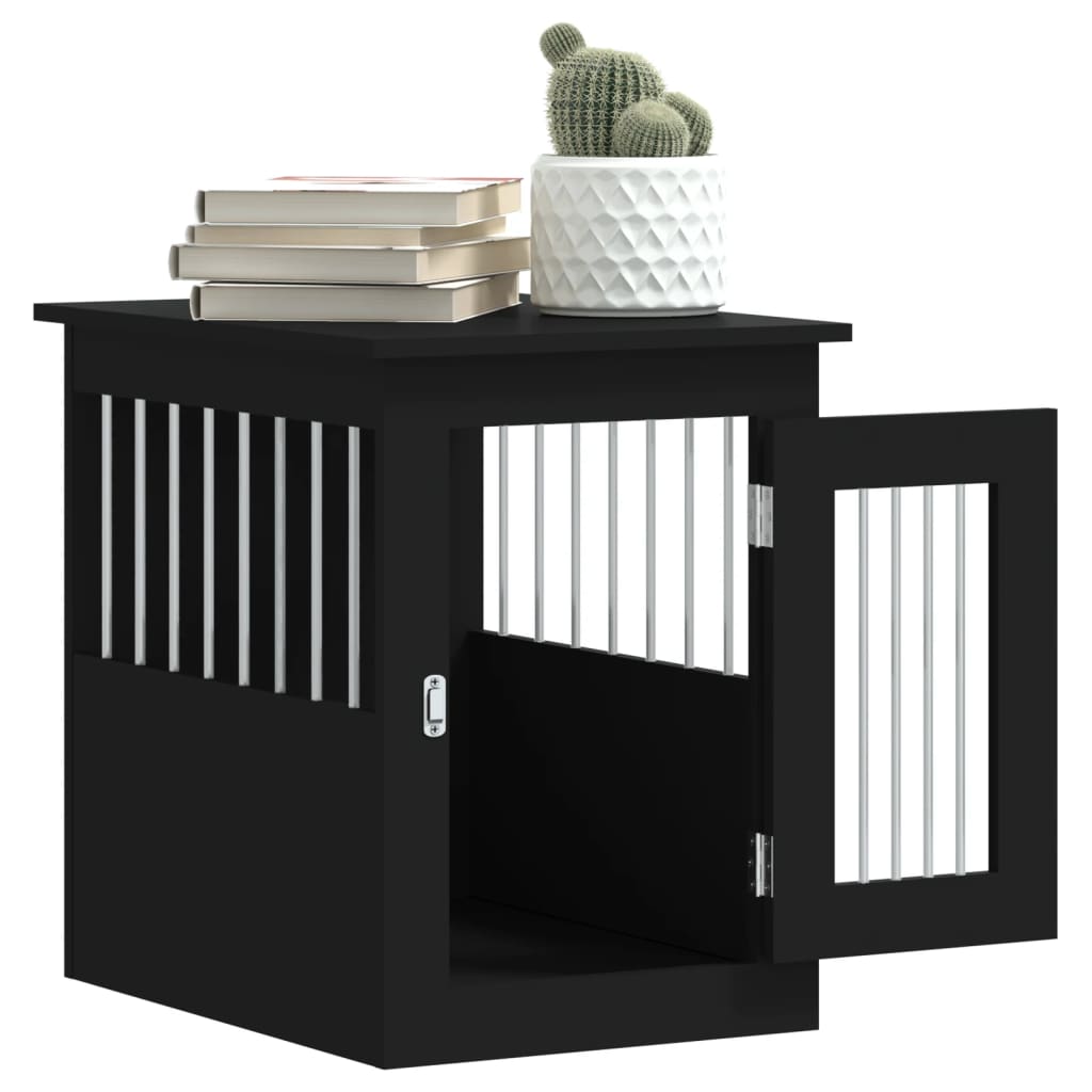 NNEVL Dog Crate Furniture Black 45x62x59 cm Engineered Wood