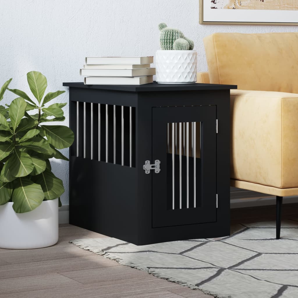 NNEVL Dog Crate Furniture Black 45x62x59 cm Engineered Wood