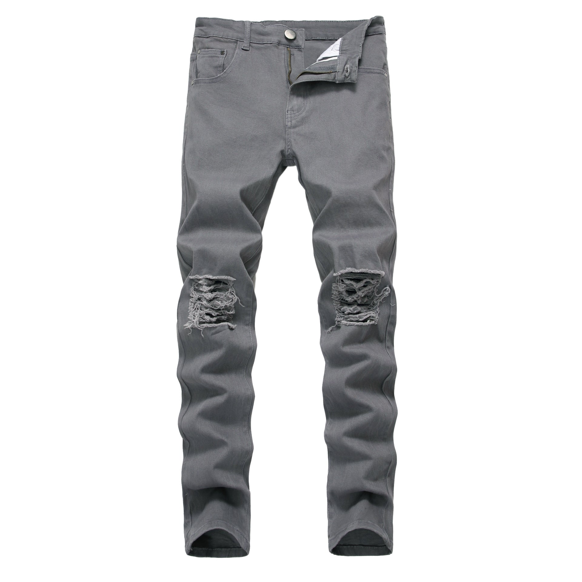 European and American high street style ripped Jeans Destroyed men Jeans skinny stretch men's and women's Jeans