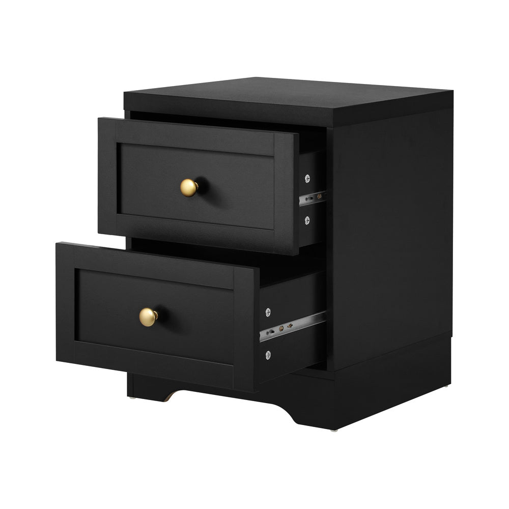 NNEED 2X Bedside Tables Hamptons Furniture Black