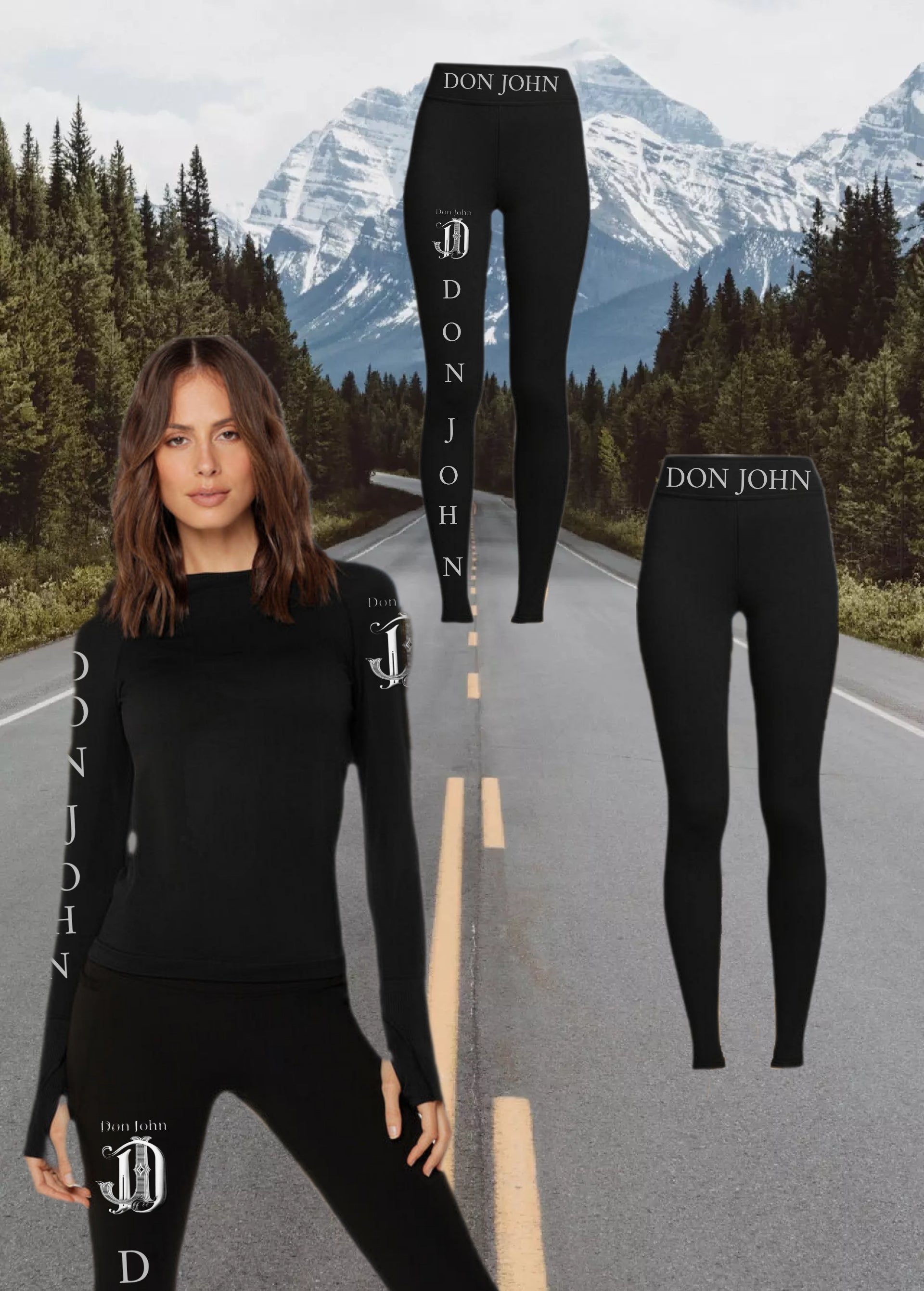 DON JOHN Yoga Pants & Top Women's