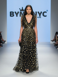 Black Floral Long Gala Dress SOHO: Prêt-à-Porter Line BYMANYC ® New York