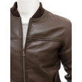 MEN BROWN LEATHER BOMBER JACKET BROWNVILLE