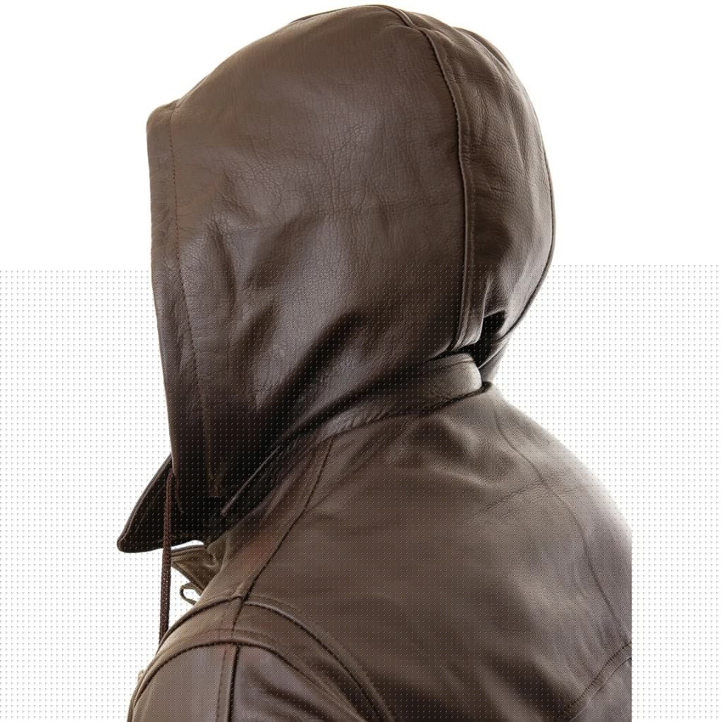 MEN LEATHER DUFFLE COAT IN BROWN CAMILLUS