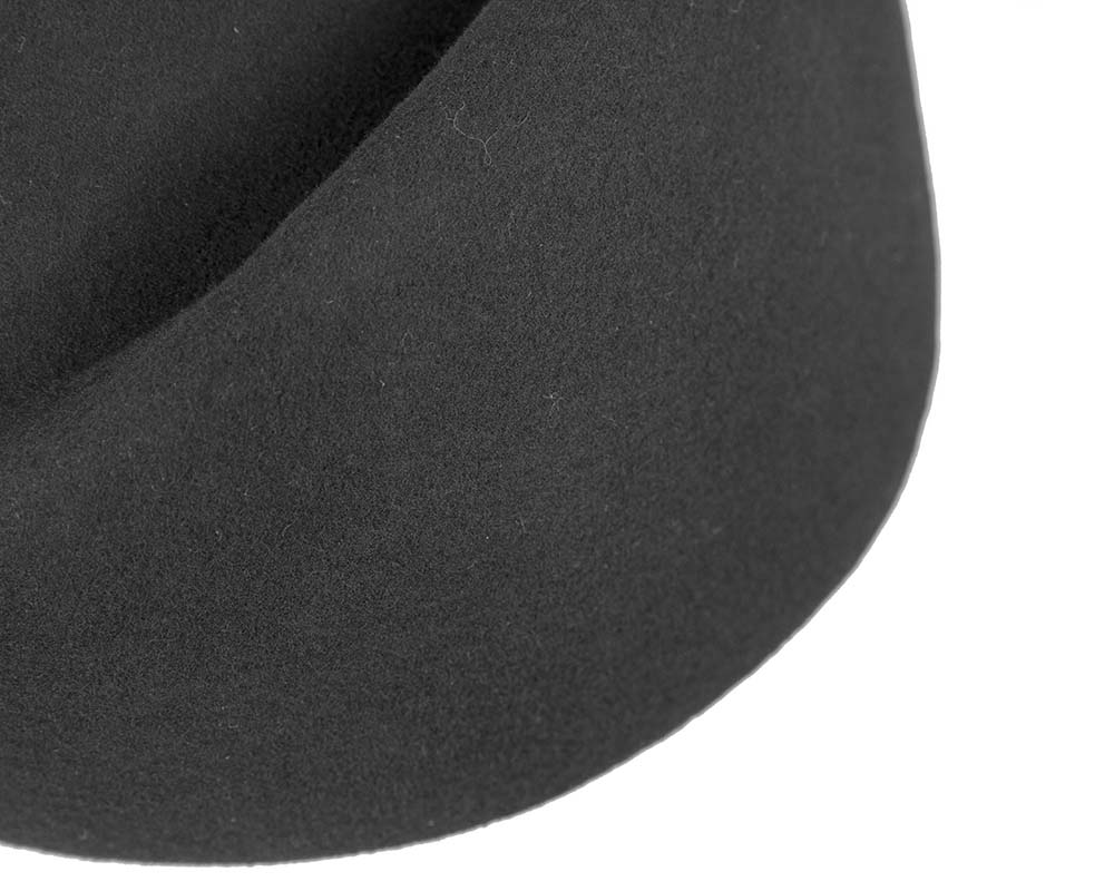 Designers black felt ladies winter hat