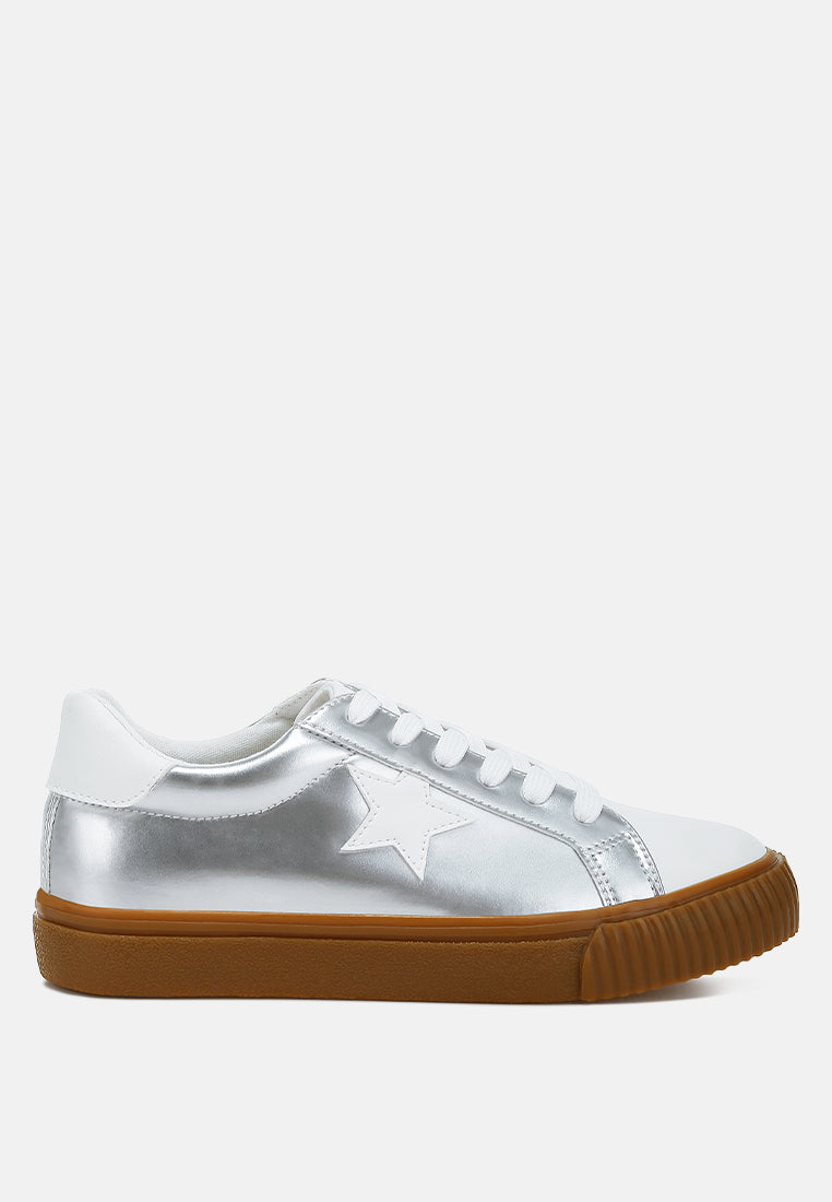 Jumping jacks Metallic Faux Leather Star Sneakers