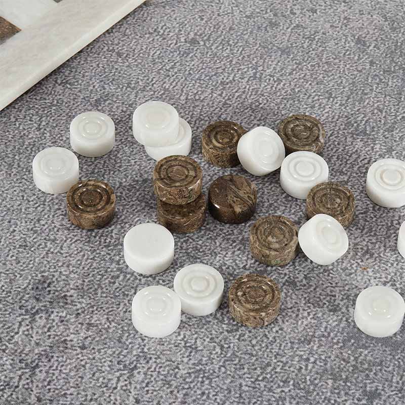 Marble Oceanic and White Checkers For 15" board game - Figures Set