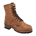Men's 9" Brown Logger Leather Boots