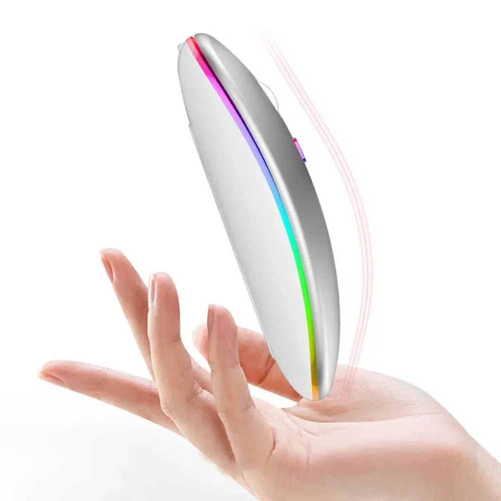 New ultra-thin Rechargeable Wireless Bluetooth mouse 2.4G dual-mode mobile phone computer tablet mute colorful direct sales