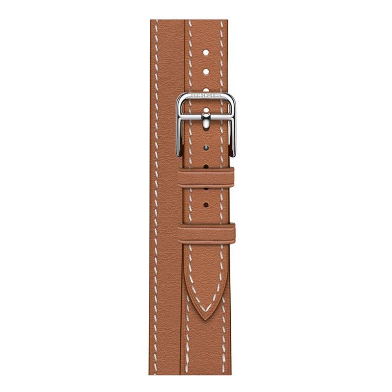 Genuine Leather slimming strap for Apple Watch iwatch8/7/6/5/4/3/SE double circle small waist strap
