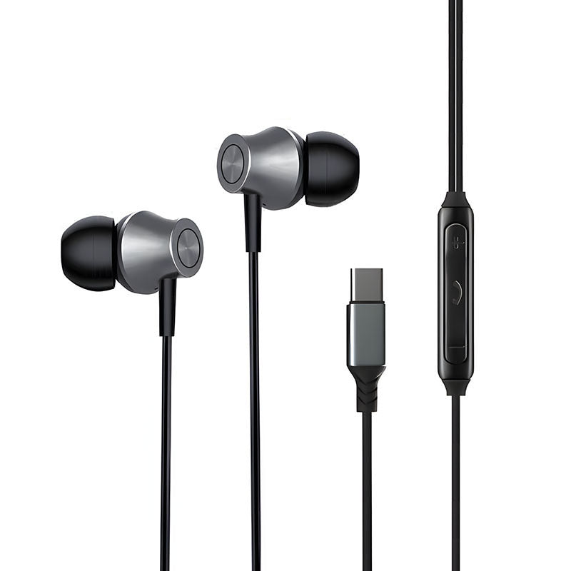 Applicable to Apple Huawei OPPOTYPE-C fully compatible wire-controlled digital port in-ear for phone metal headset in stock