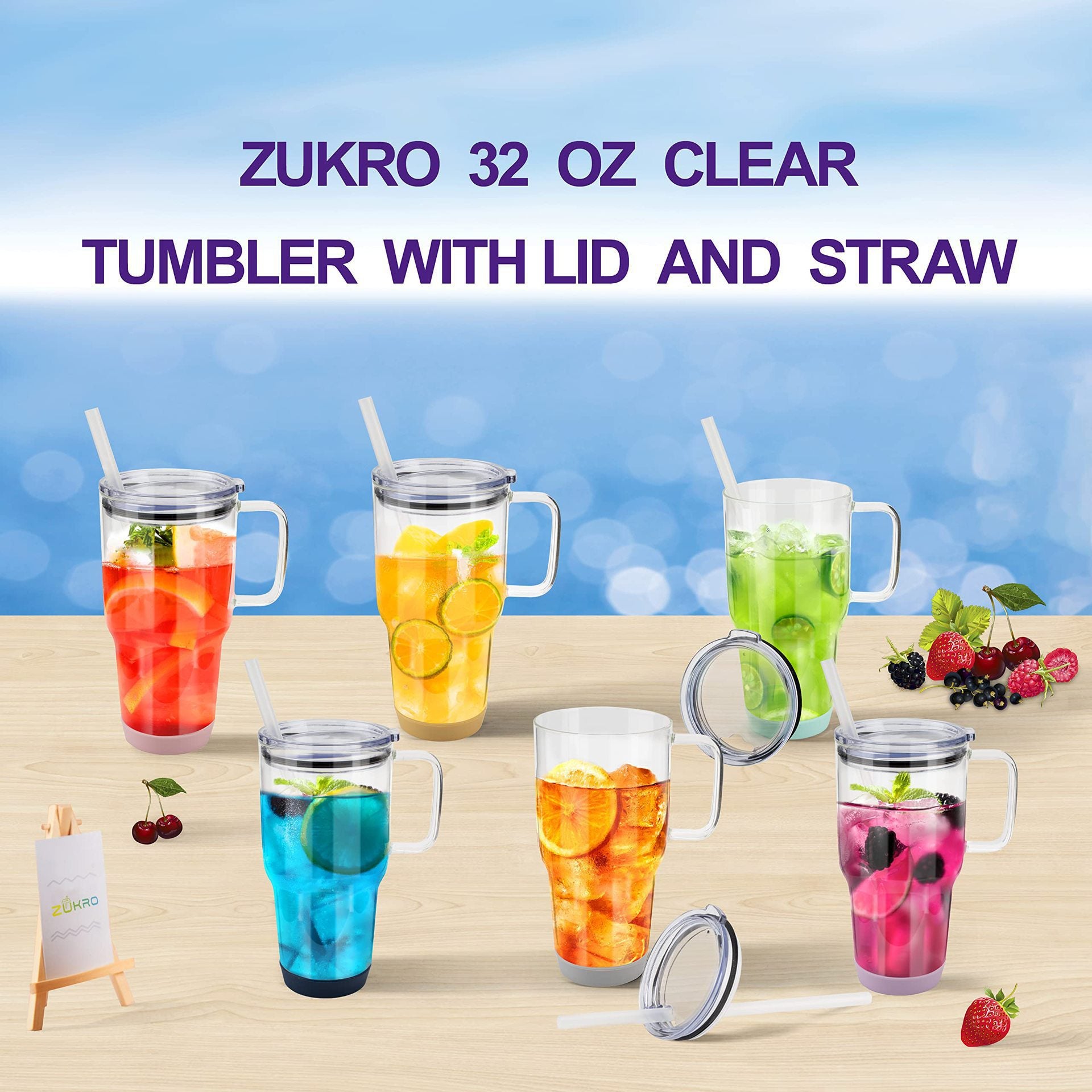 Cross-border 32oz handle Cup High Borosilicate glasses large capacity Car Cup with Straw ice cream cup high-looking Cup