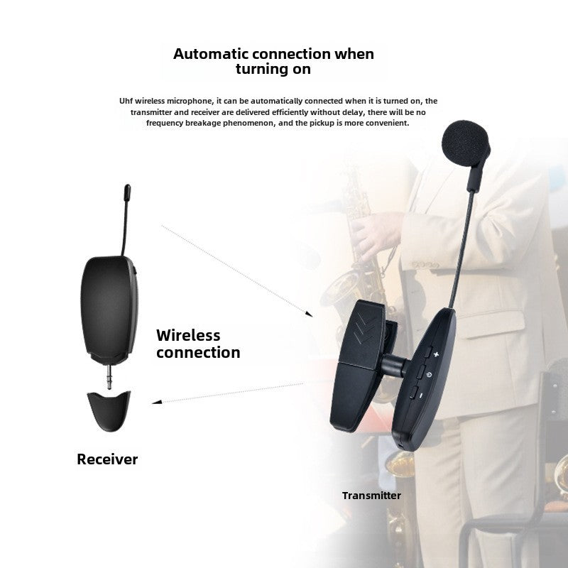 Musical instrument performance pickup U band microphone outdoor stage use musical instrument microphone saxophone dedicated wireless microphone