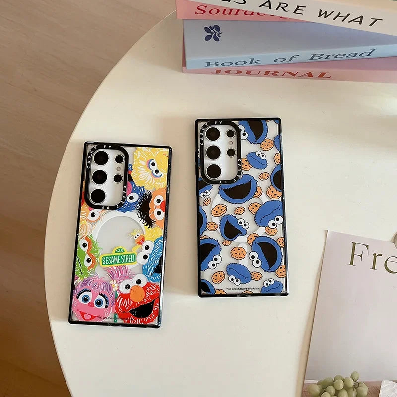 Magnetic Sesame Street for Samsung S23Ultra phone case 24 /plus fashion brand Galaxy protective case S22