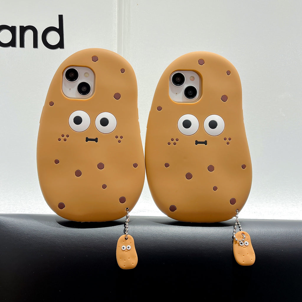 Cute potato expression suitable for iphone15pro phone case 14pm silicone 13p soft case 12promax pendant