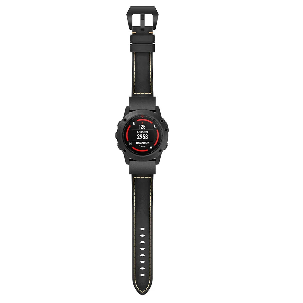 Suitable for Jiaming watch fenix 7/6/5 pro quick release frosted leather strap casual genuine leather replace wristband