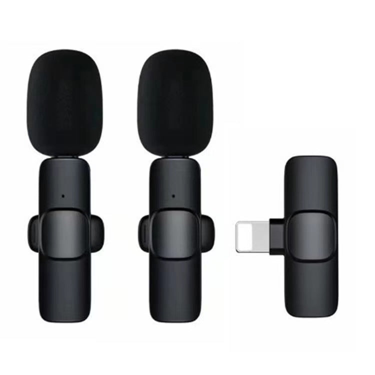 Cross-border TikTok wireless collar clip microphone outdoor mobile live streaming microphone short video recording radio noise reducing microphone clip
