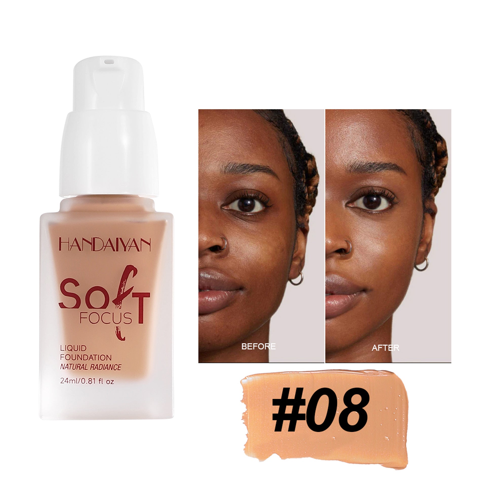 Cross-border liquid foundation concealer long lasting smear-proof makeup non-dry leather not stuck foundation cream handaiyan European and American liquid foundation