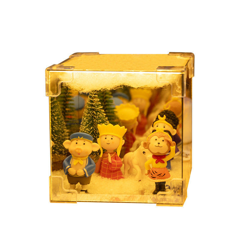 Christmas Cube small night lamp DIY cube Tulip small night lamp DIY handmade cube mirror cartoon cube mirror