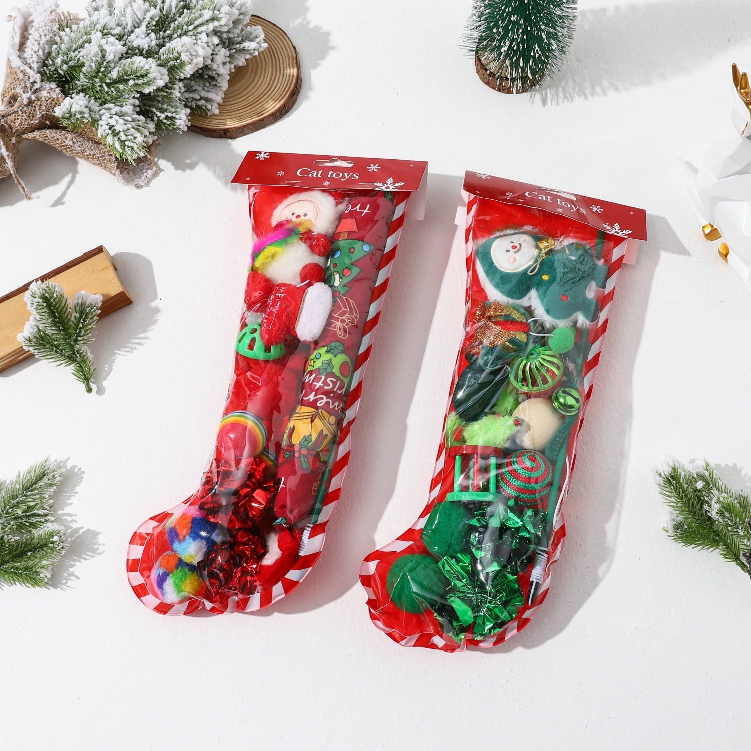 Cross-border Christmas Cat Toy New Christmas theme cat toy 15-piece set cat self-Hi interactive factory direct supply