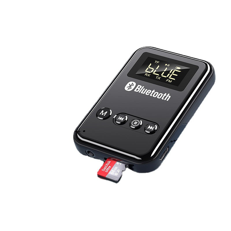 Cross-border private model Bluetooth 5.0 receiver transmitter two-in-one adapter computer visual Speaker car FM